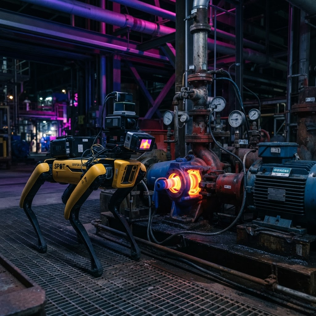Spot robot thermal inspection on industrial pump